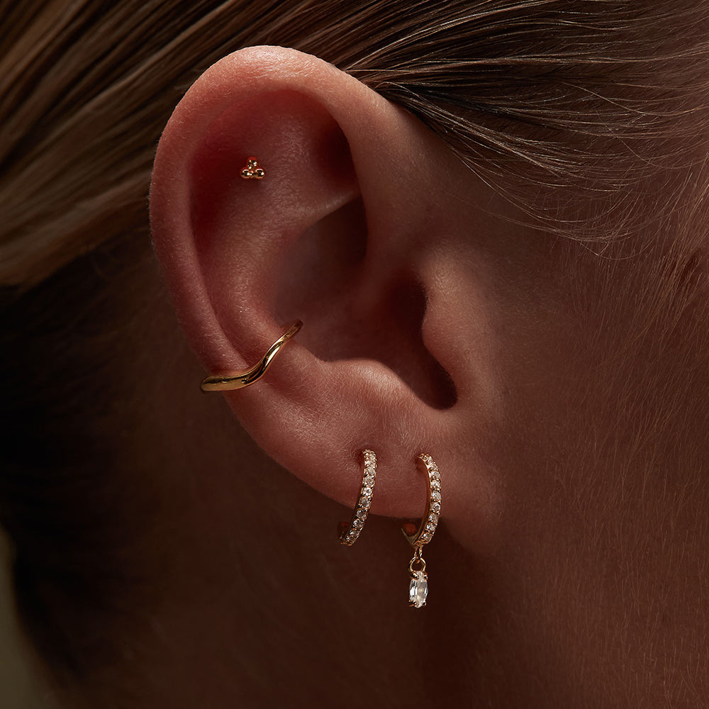 Kirstin Ash - Diamond Eternity Sleeper Hoops in 9k Solid Gold