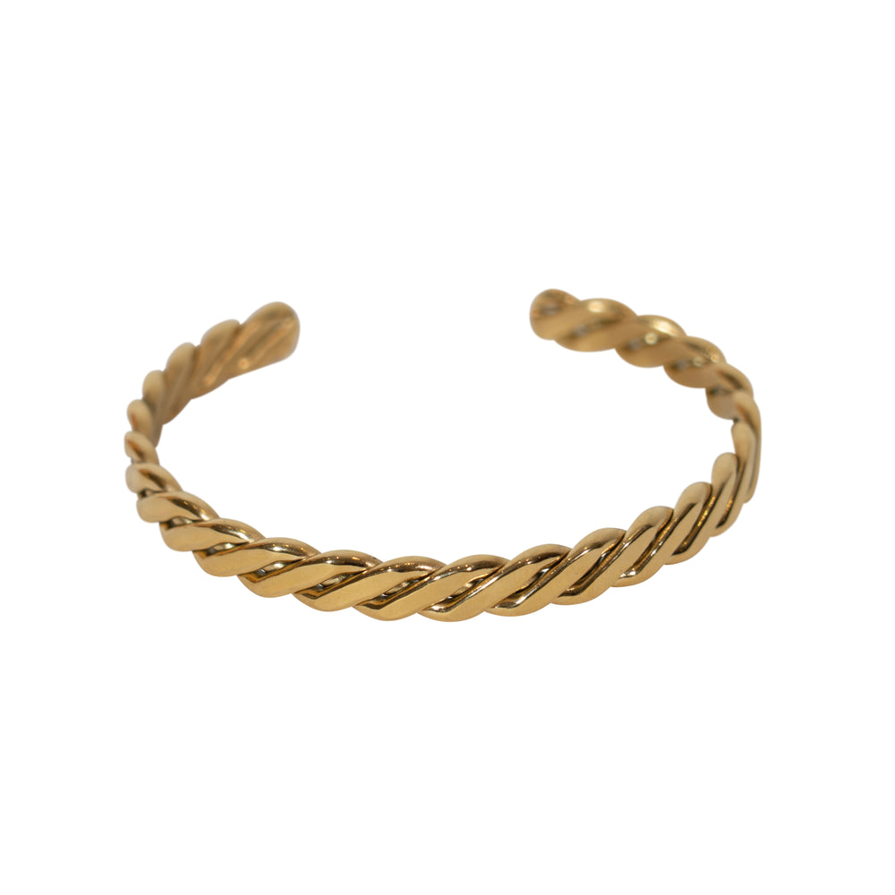 
            
                Load image into Gallery viewer, We Are Emte - Large Weave Cuff in Gold
            
        
