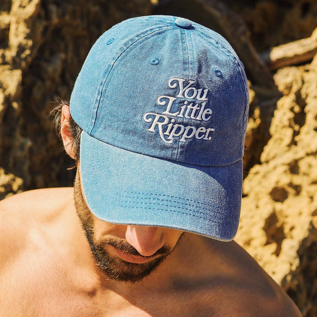 You Little Ripper Cotton Cap in Blue: Blue / OS