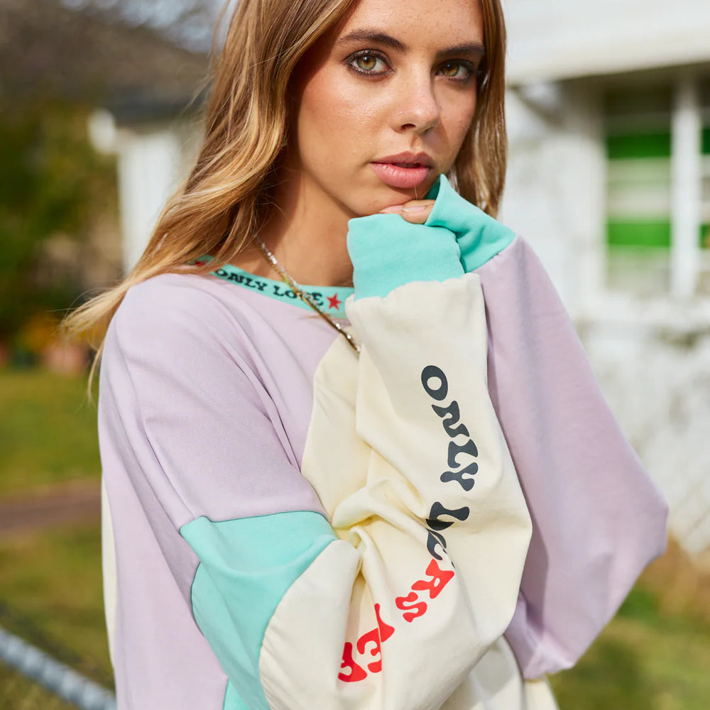 Only Lovers Left - Ying Yang Jersey in Aqua/ Cream