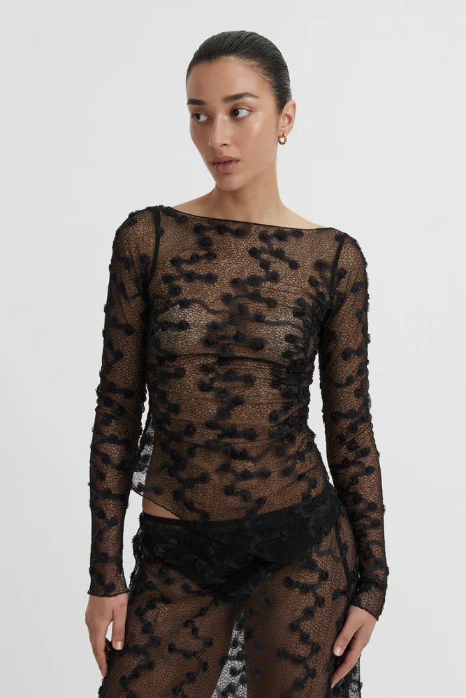 Blanca - Giselle Lace Top in Black