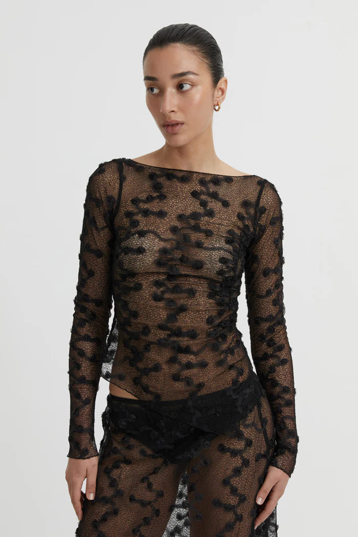 Blanca - Giselle Lace Top in Black
