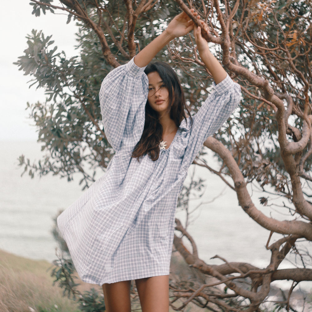 Bare Road - Clowdy Dress in Cloud Plaid