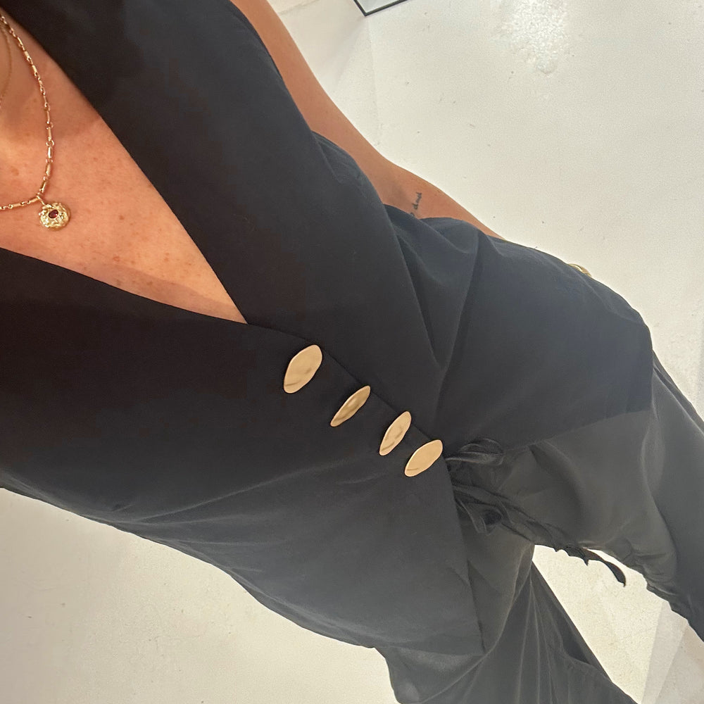
                      
                        By Frankie -  Vest and Satin Set in Black
                      
                    