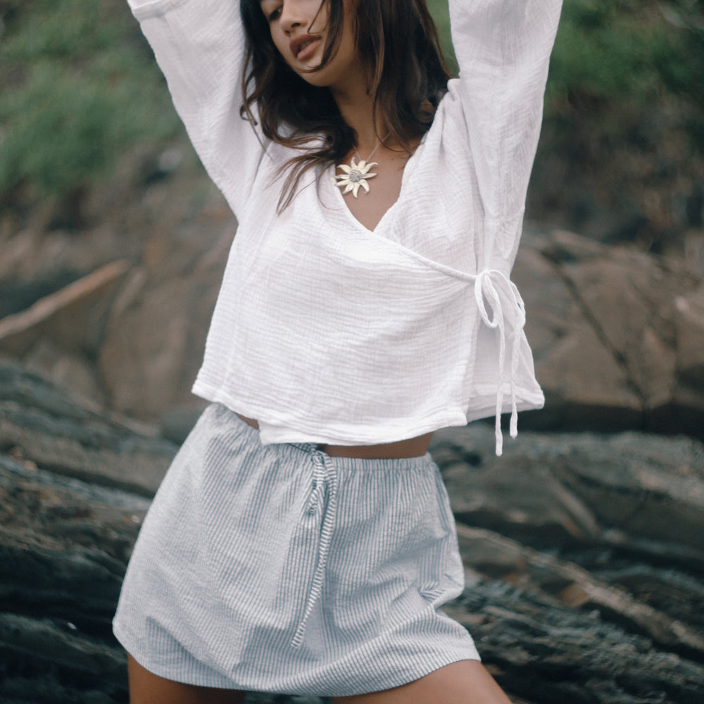 Bare Road - Fleur Skirt in Spirulina Stripe