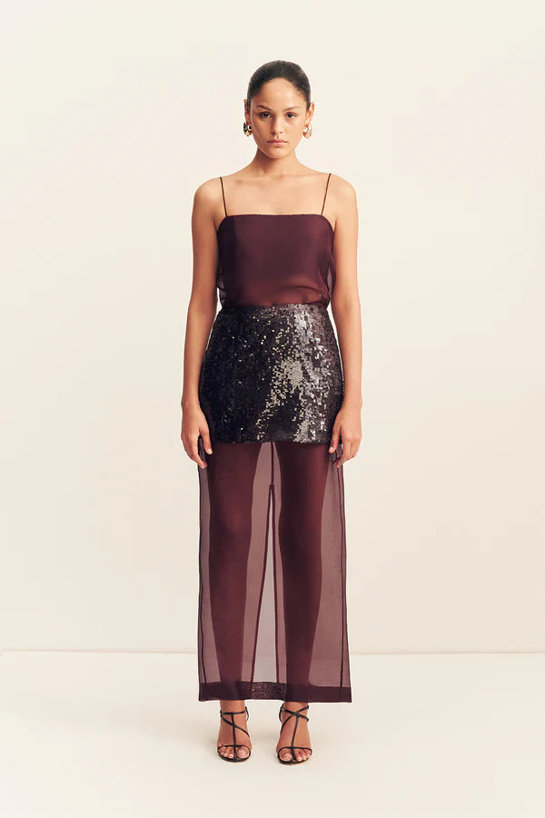 Shona Joy - Amerie Silk Sequin Maxi Skirt in Port Royale