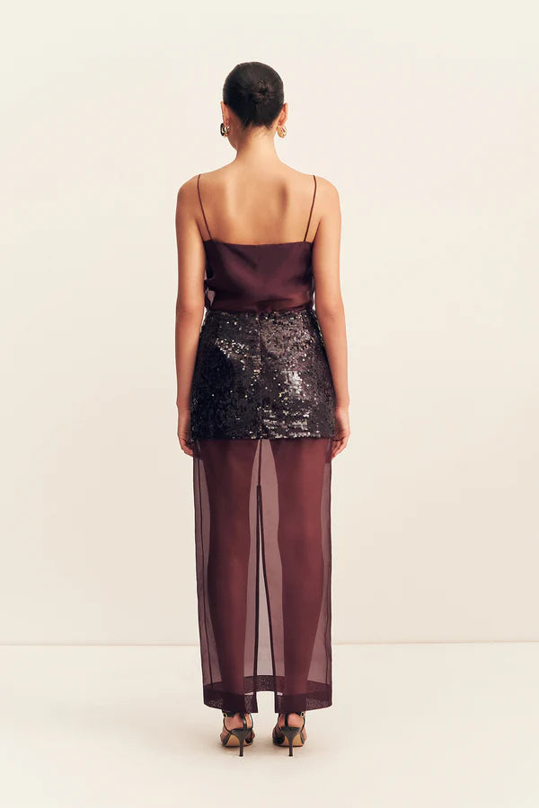 Shona Joy - Amerie Silk Sequin Maxi Skirt in Port Royale