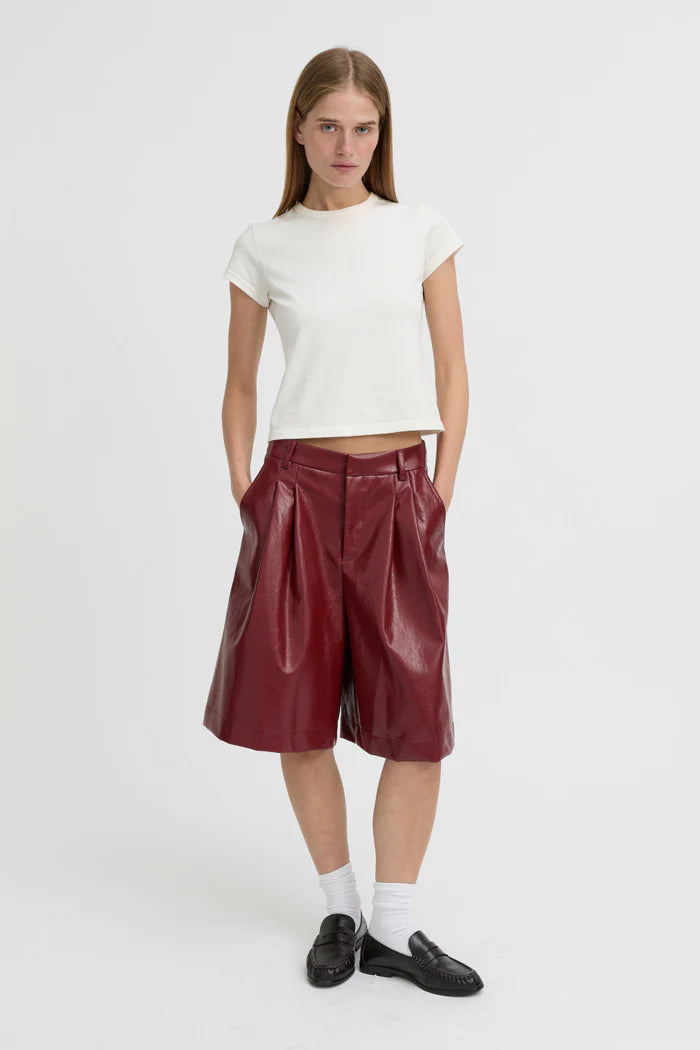 Blanca - Kaia Shorts in Burgundy