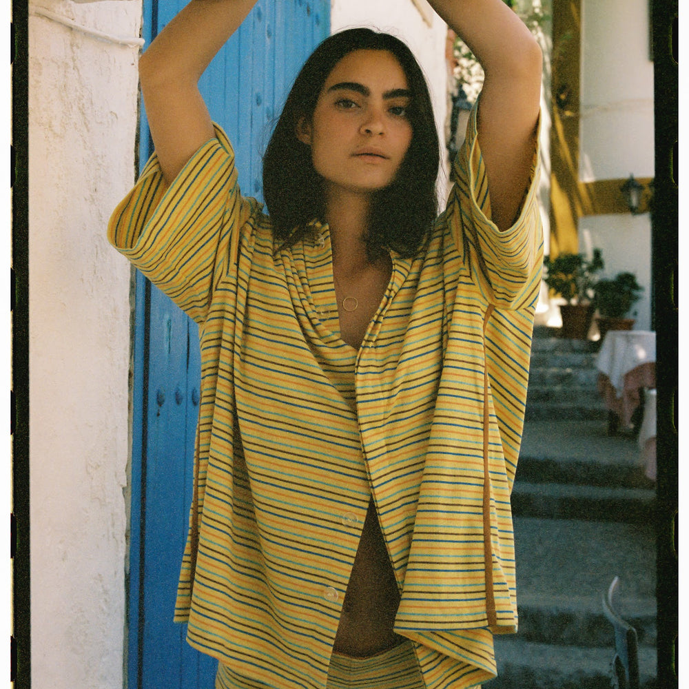Ciao Ciao Vacation - Lemon Striper Bungalow Shirt