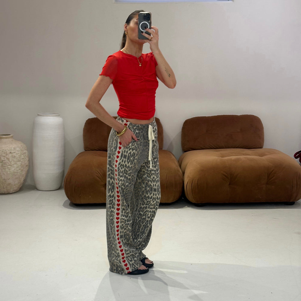 By Frankie - Leopard Heart Racer Pants