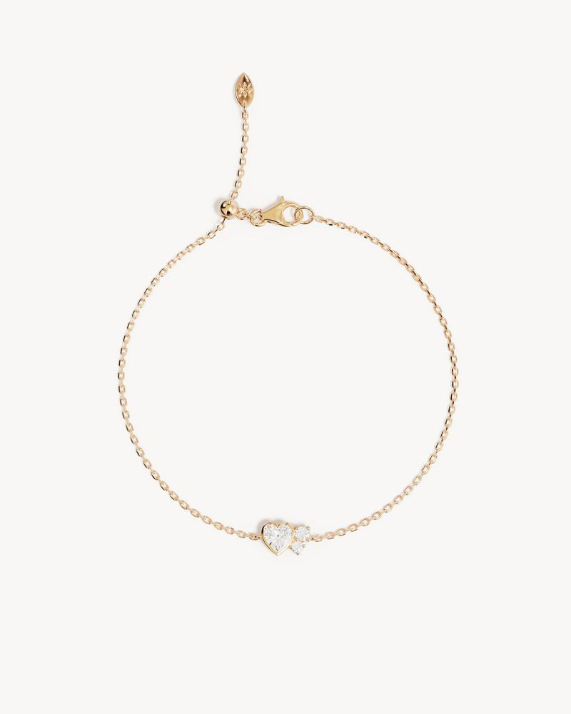 By Charlotte - Dream Lover Heart Bracelet in Gold