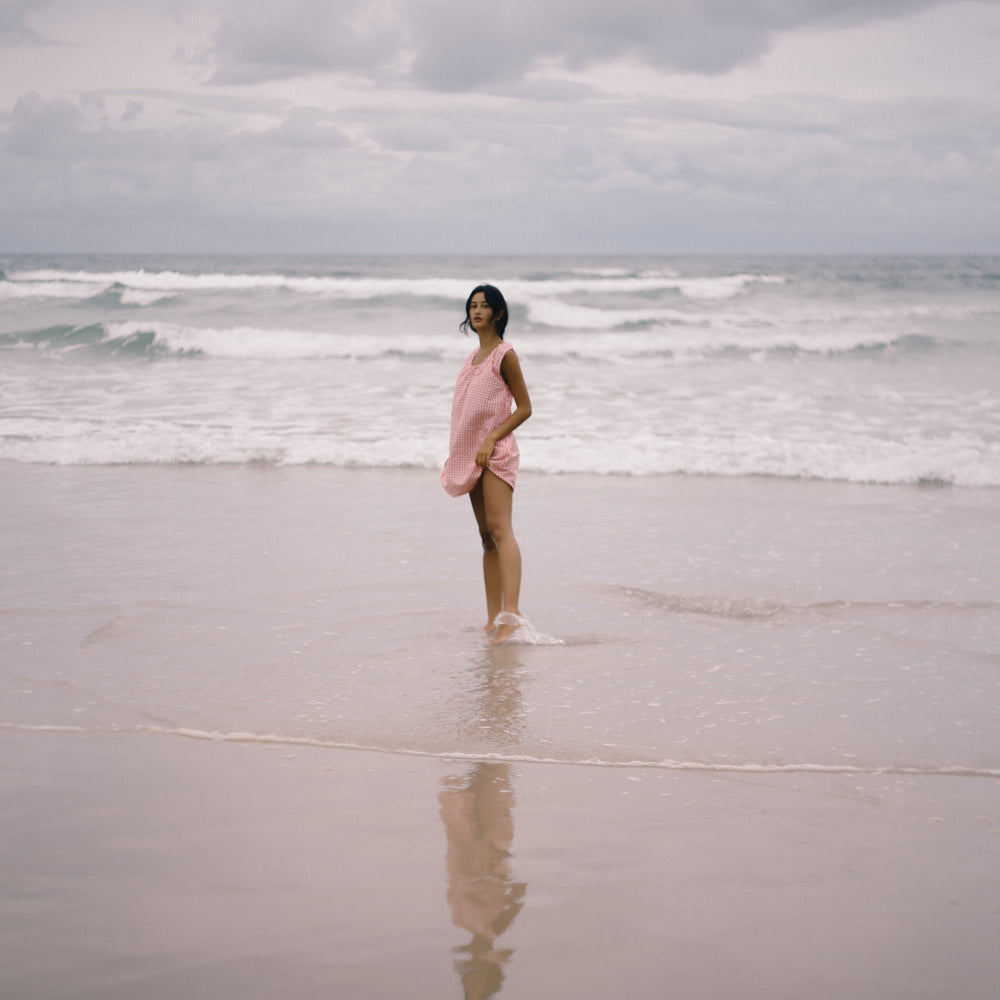 
                      
                        Bare Road - Luna Shift Dress in Starburst Gingham
                      
                    