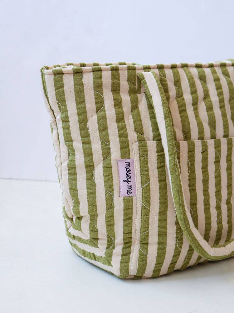 Pistachio Seersucker Quilted Bag