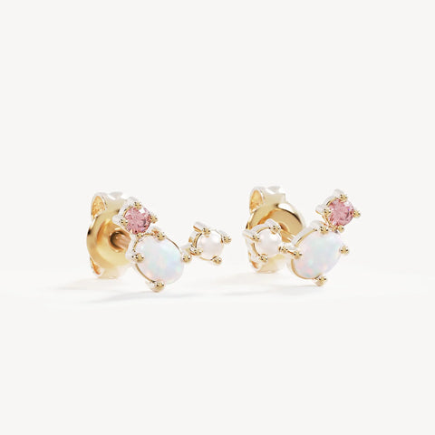 By Charlotte - Cosmic Bloom Studs in Gold