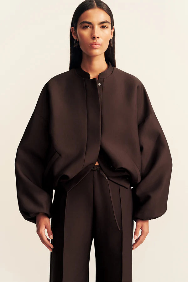 Shona Joy - Otis Bomber Jacket in Ristretto