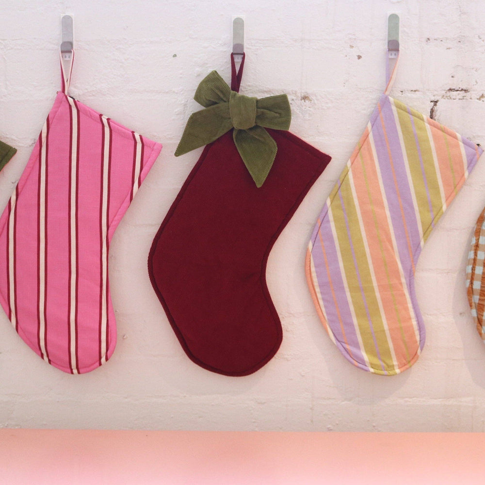 Ruby/Peach Corduroy Stocking