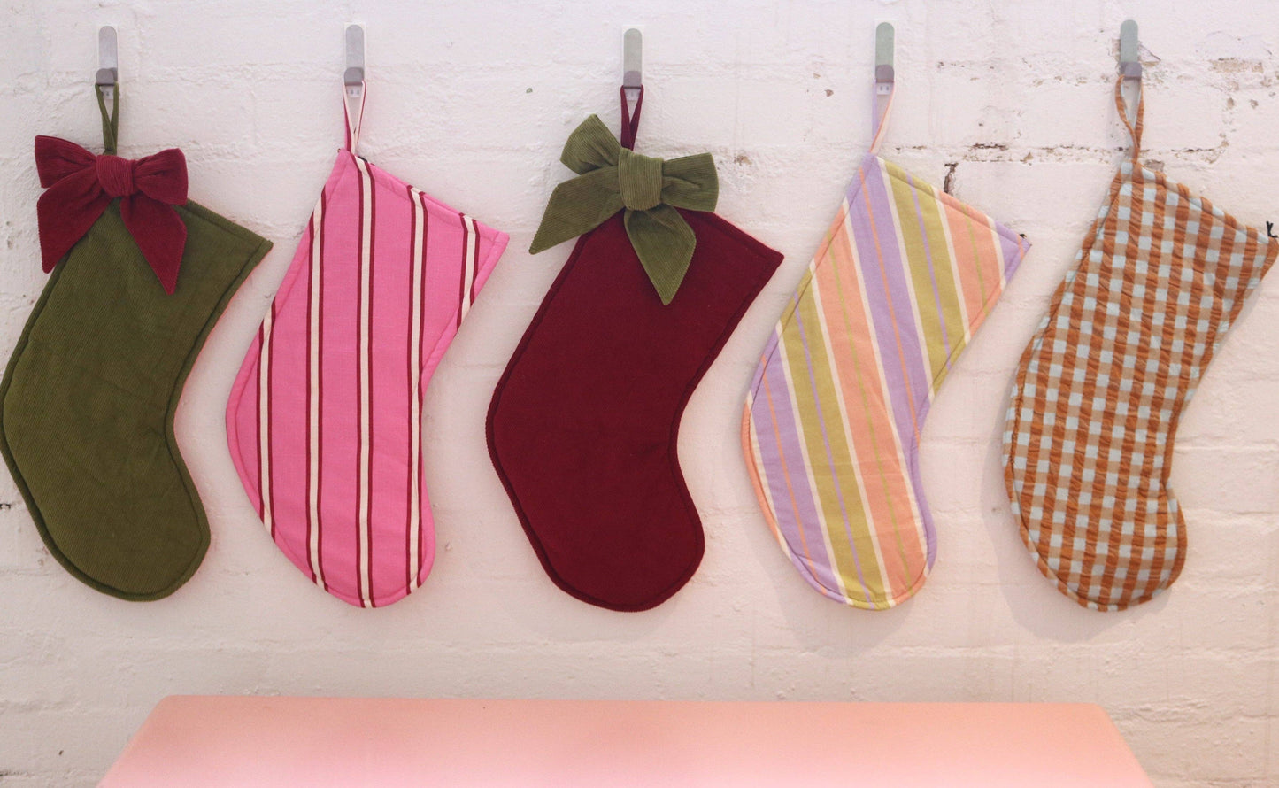 Ruby/Peach Corduroy Stocking