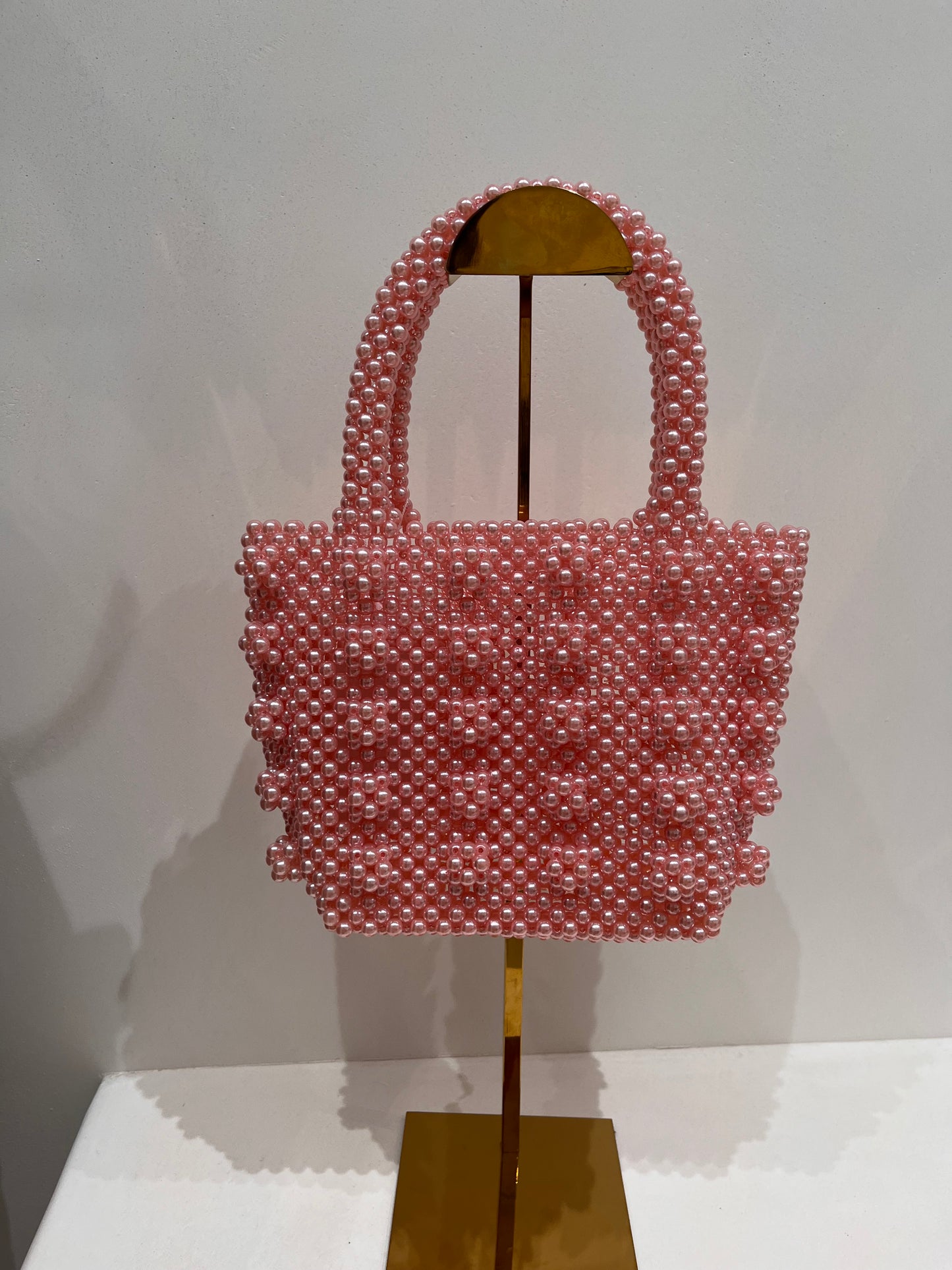 We Are Emte - Alba Beaded Bag in Pearl Pink
