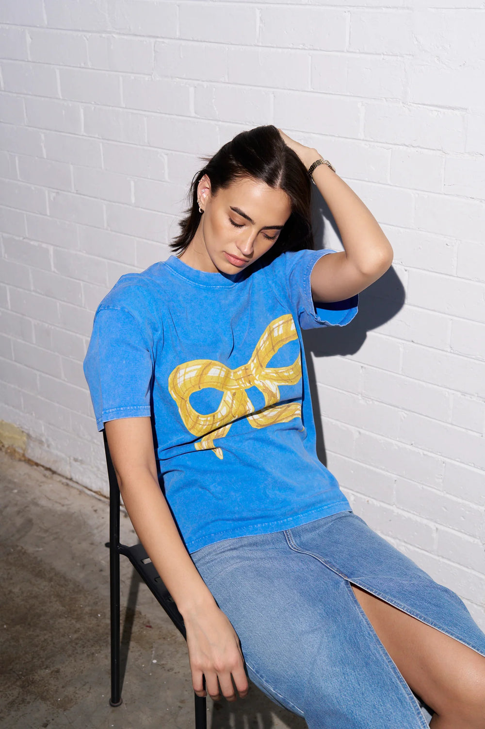 Maku The Label - Big Bow Tee in Blue