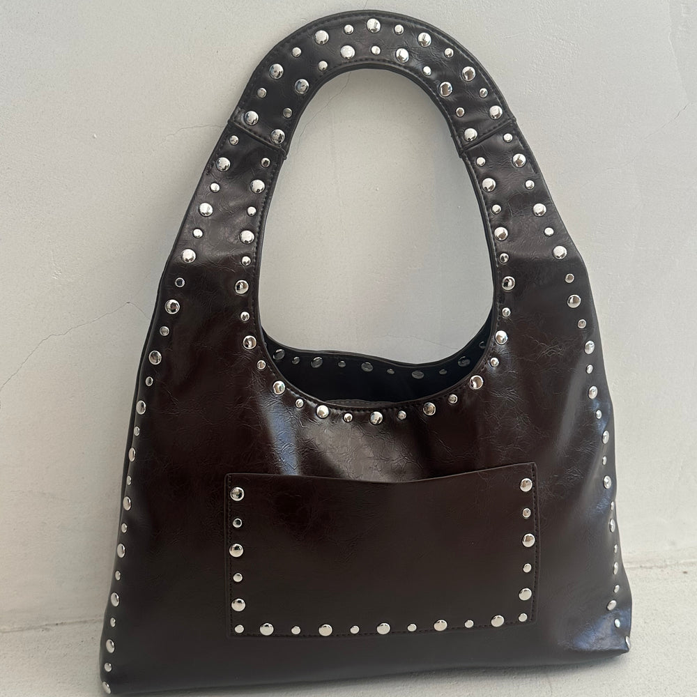We Are Emte - April Studded Bag in Espresso