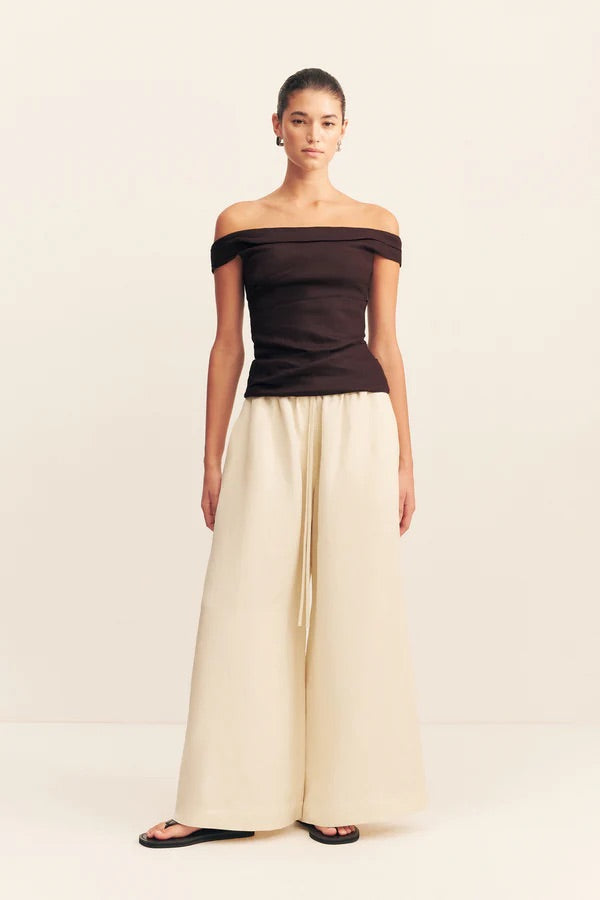 Shona Joy - Brooks Off Shoulder Top in Ganache