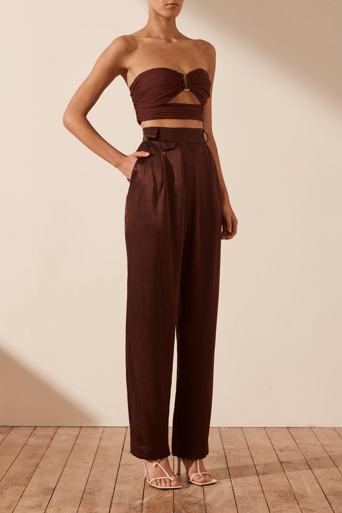 
            
                Load image into Gallery viewer, Shona Joy - Lana Tailored Pant in Cocoa
            
        
