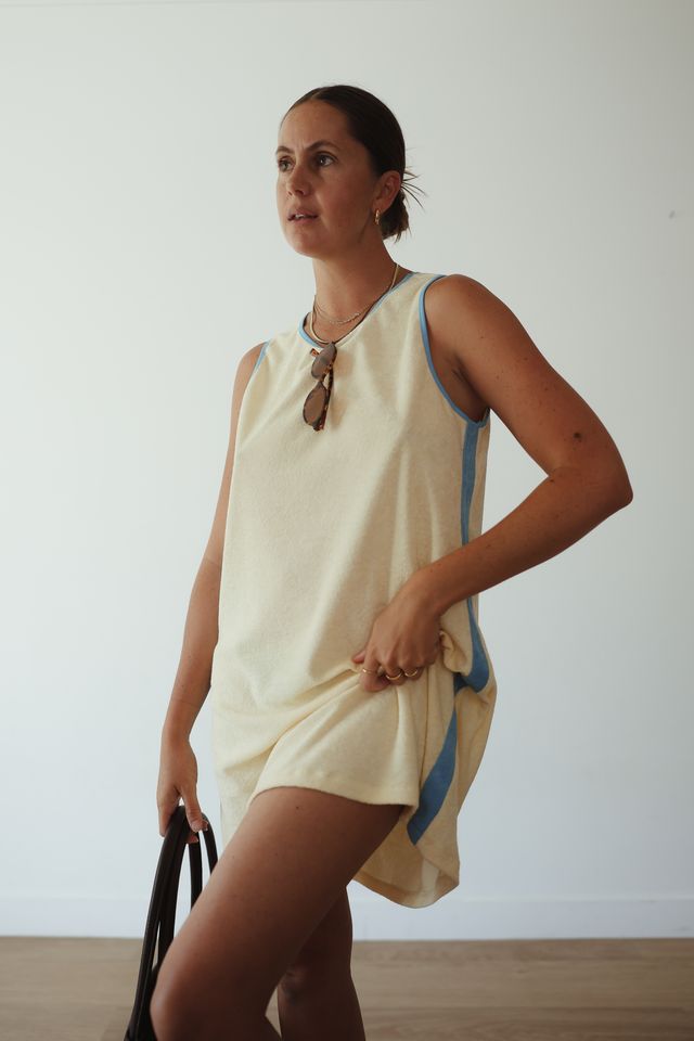 Alakai - Horizon Terry Mini Dress in Butter