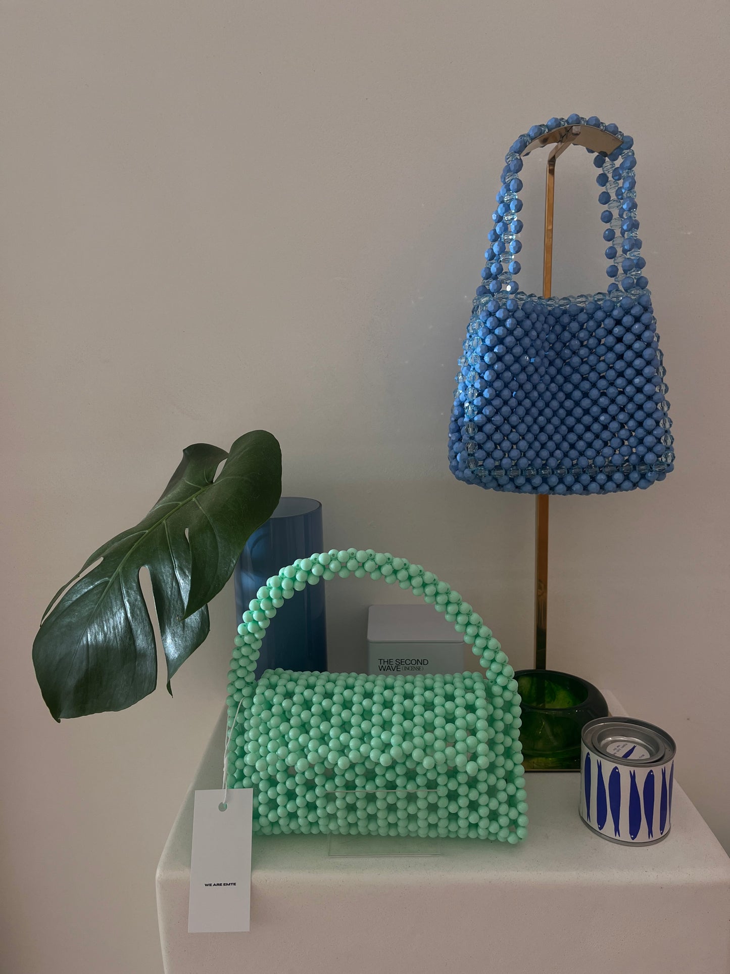 We Are Emte - Edie Beaded Bag in Matcha