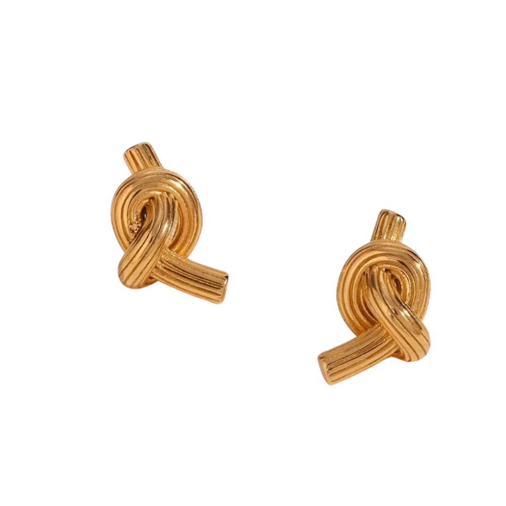 We Are Emte- Tie The Knot Studs in Gold