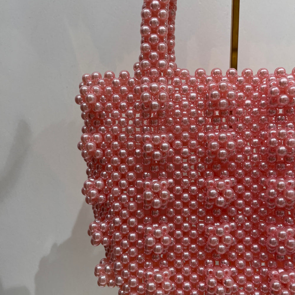 
                      
                        We Are Emte - Alba Beaded Bag in Pearl Pink
                      
                    