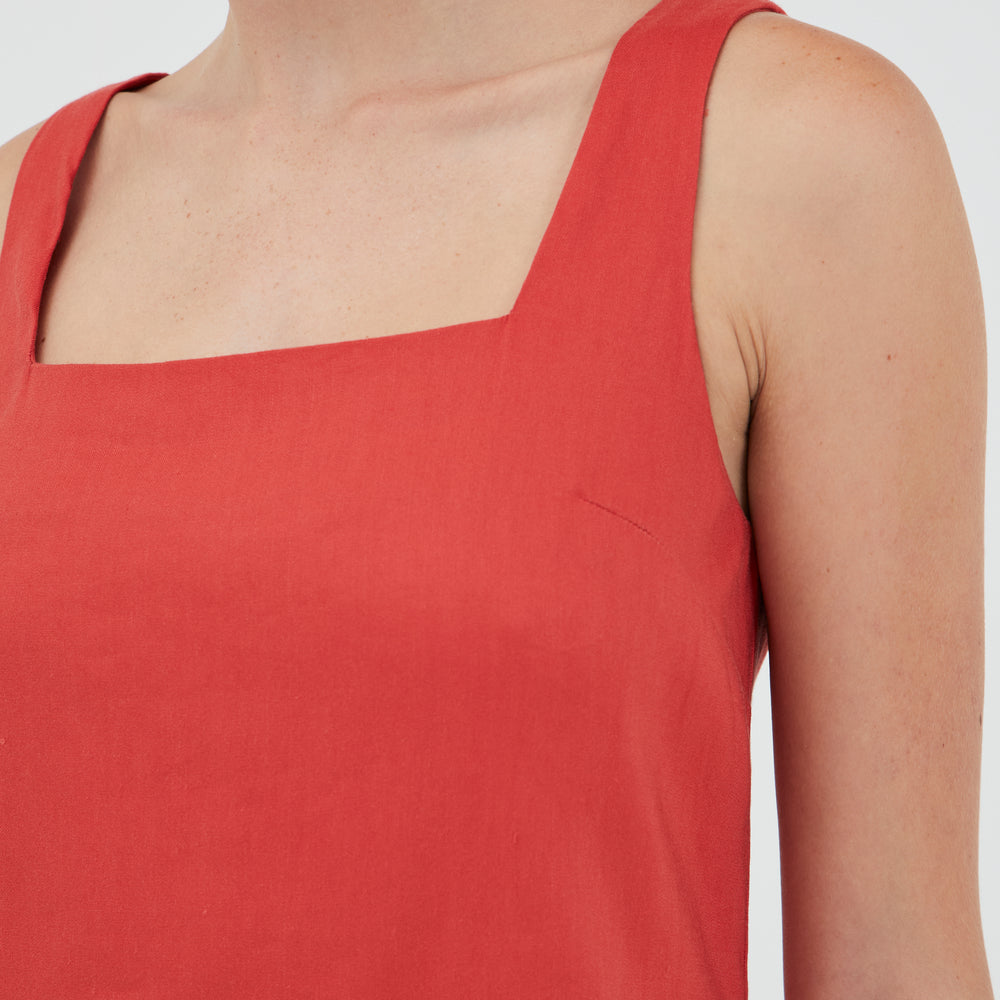 
                      
                        Third Form - Flame Linen Mini Dress in Grenadine
                      
                    