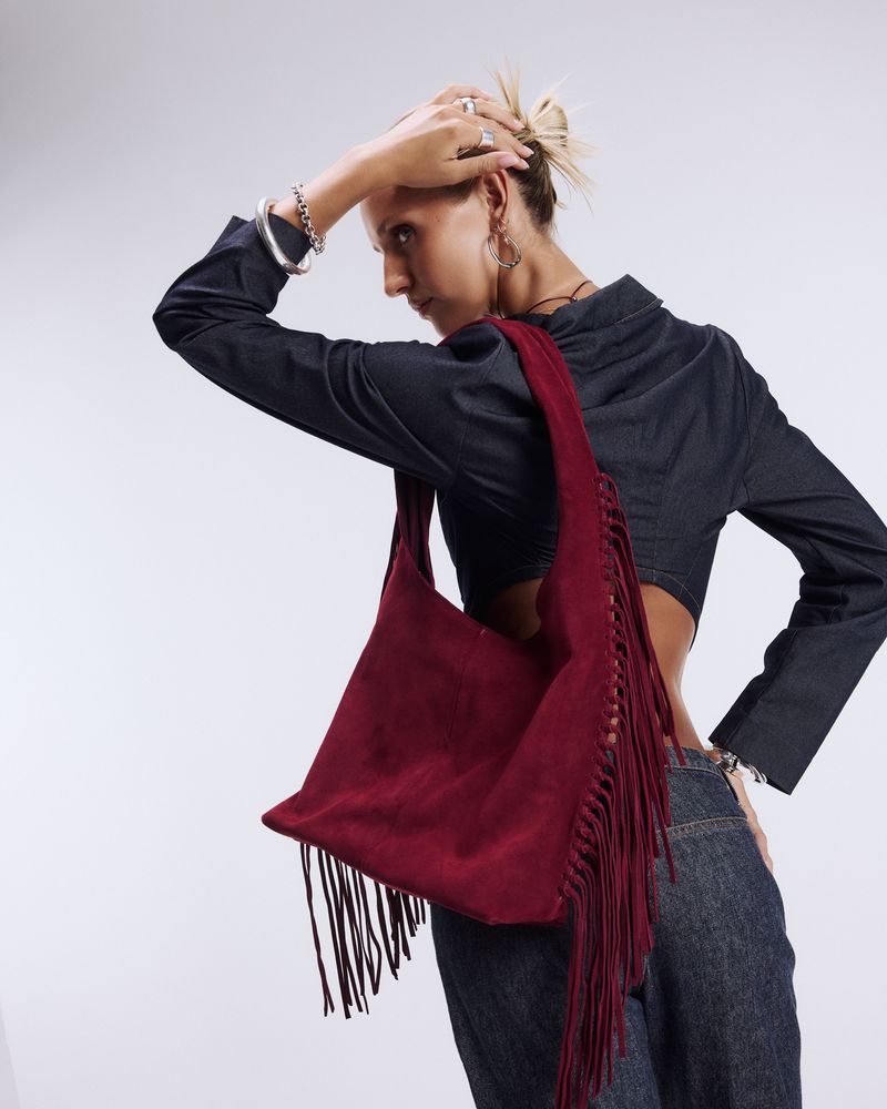 Sesa Studios - The Tassia in Burgandy Suede