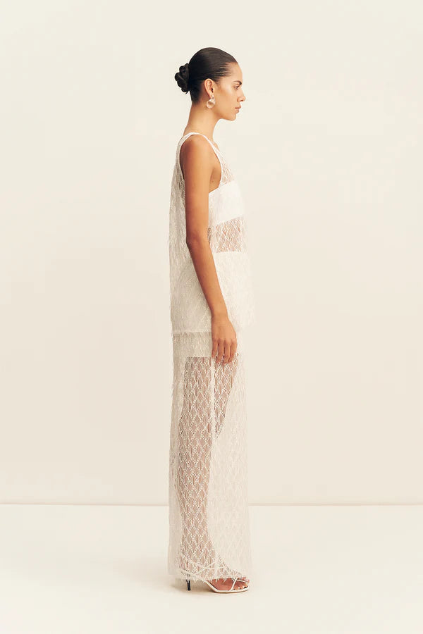 Shona Joy - Talitha Fringe Maxi Skirt in Ivory