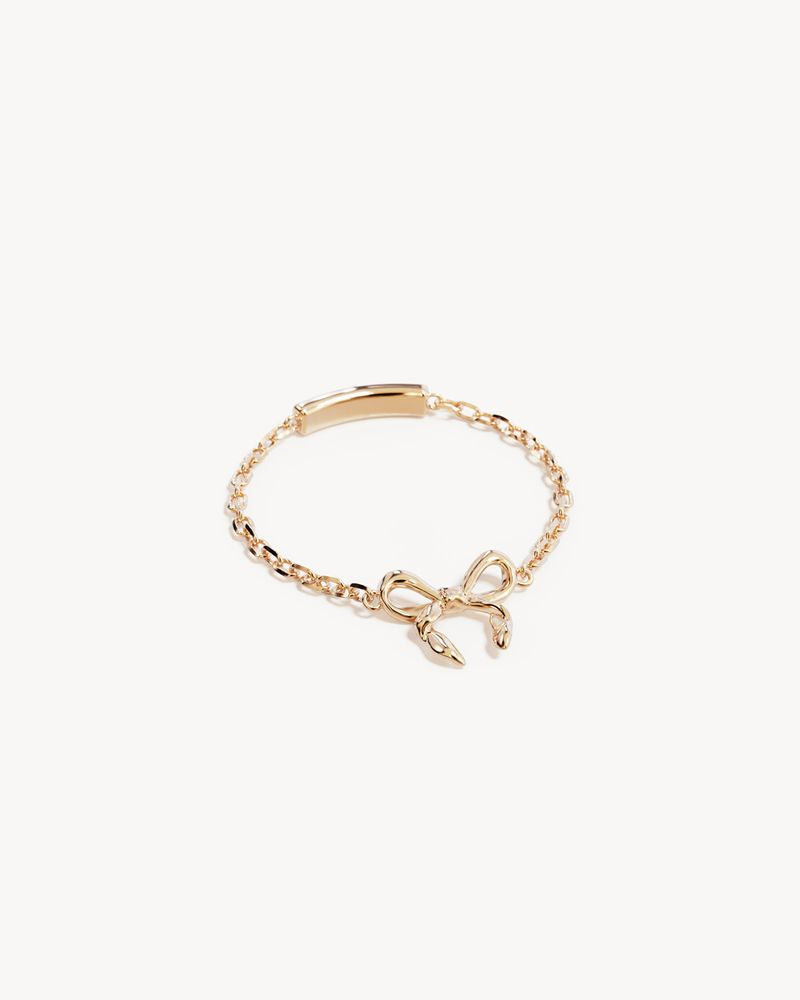 By Charlotte - Forever More Chain Bow Ring in Gold