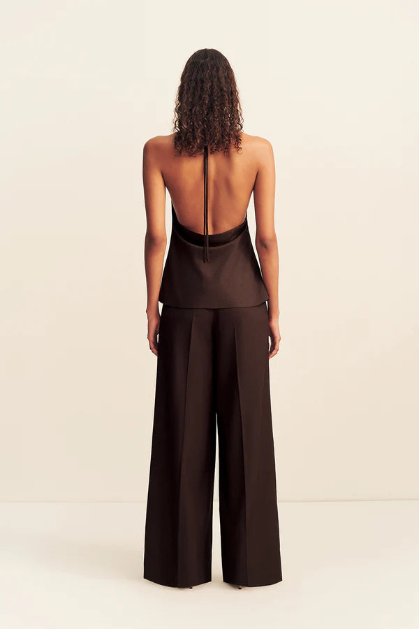 Shona Joy - Asher Open Back Cowl Top in Ristretto