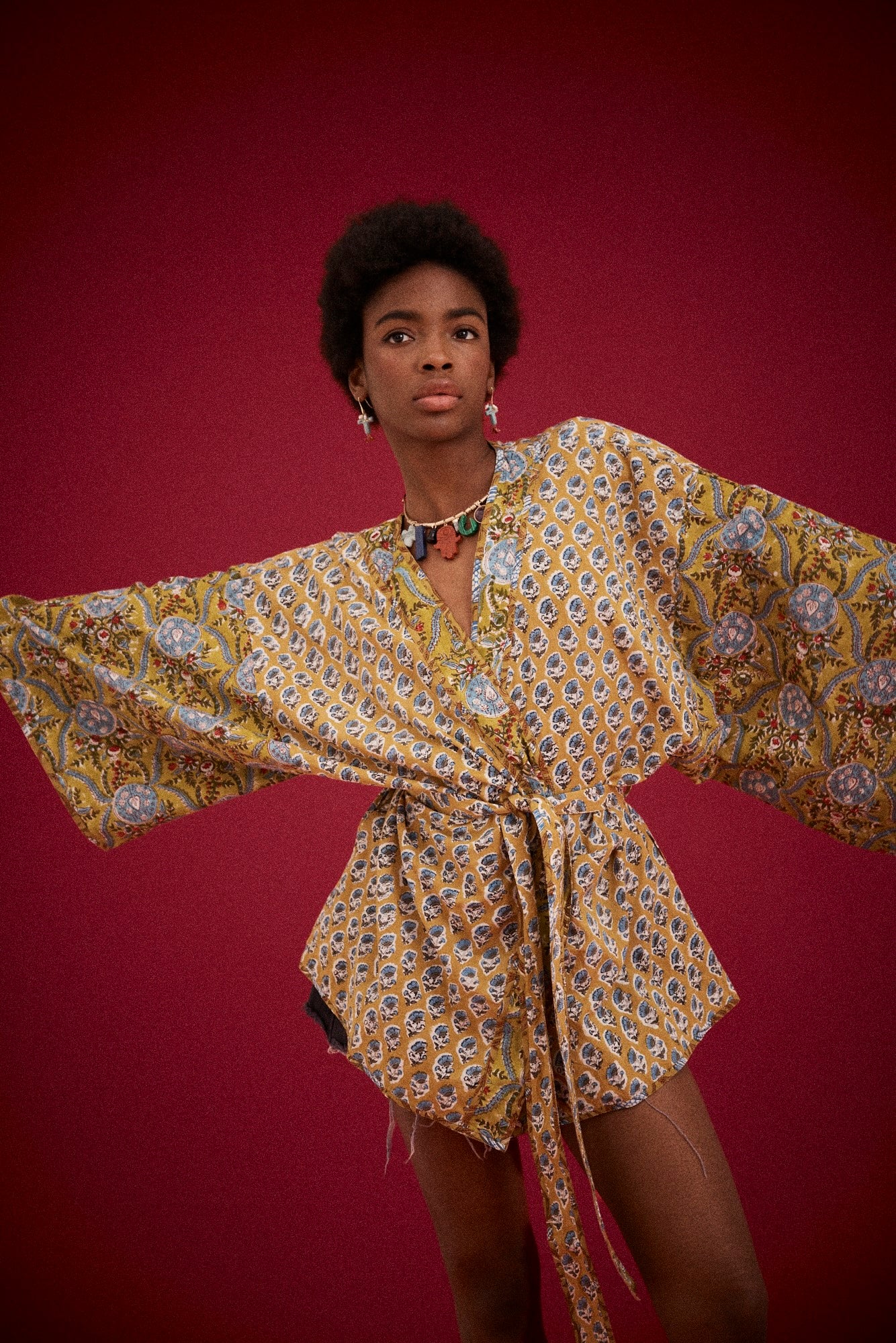 Kinga Csilla - Zoya Block Print Souvenir Kimono
