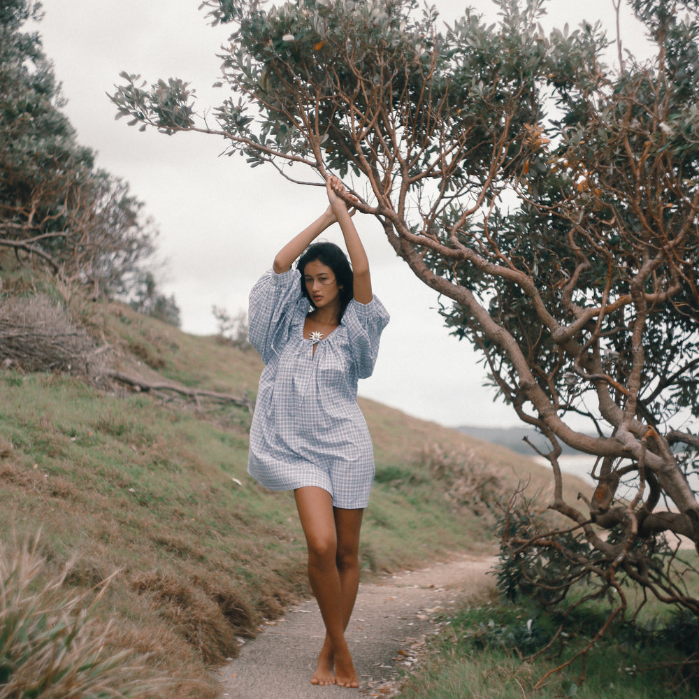 Bare Road - Clowdy Dress in Cloud Plaid