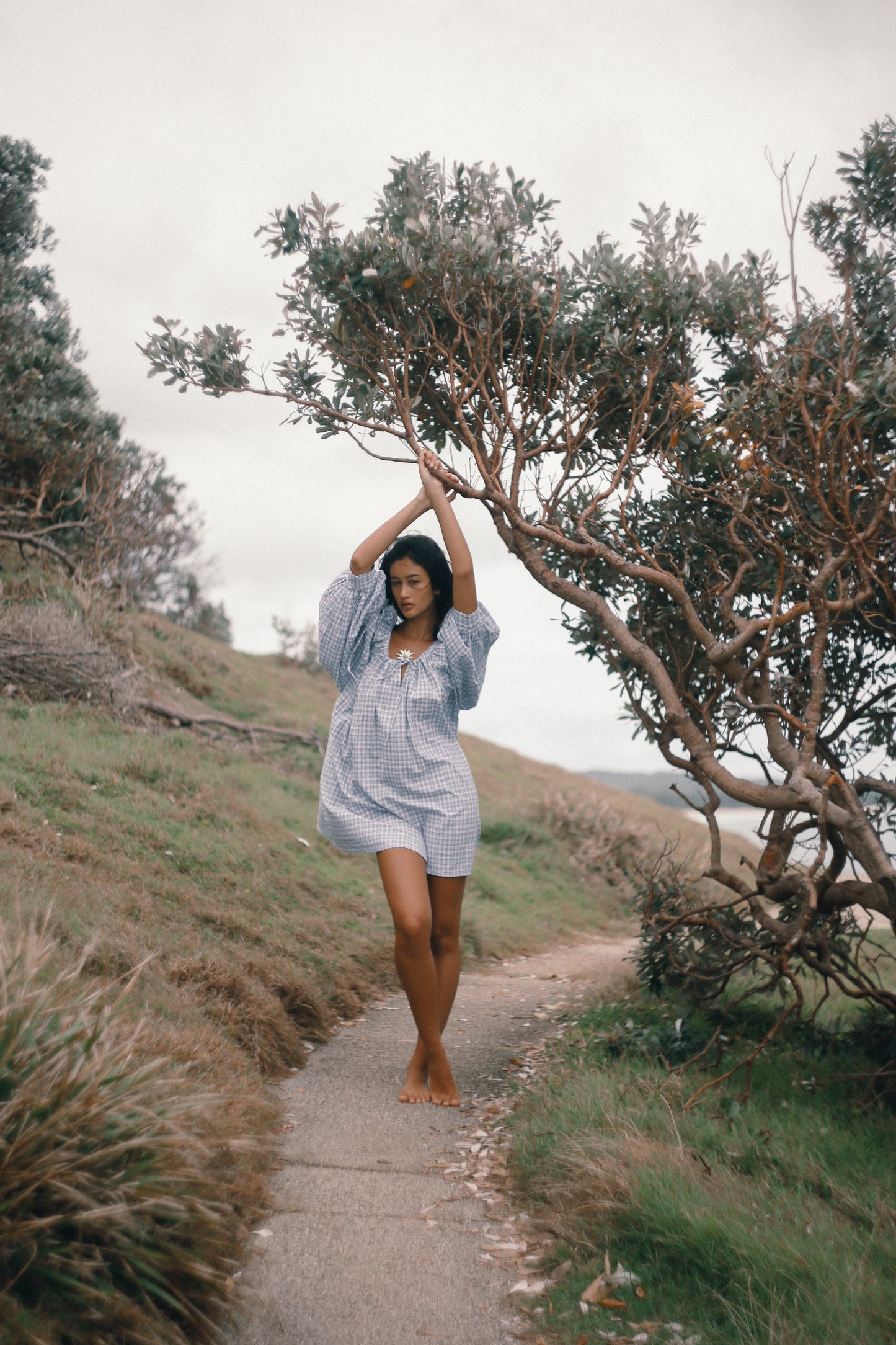 Bare Road - Clowdy Dress in Cloud Plaid
