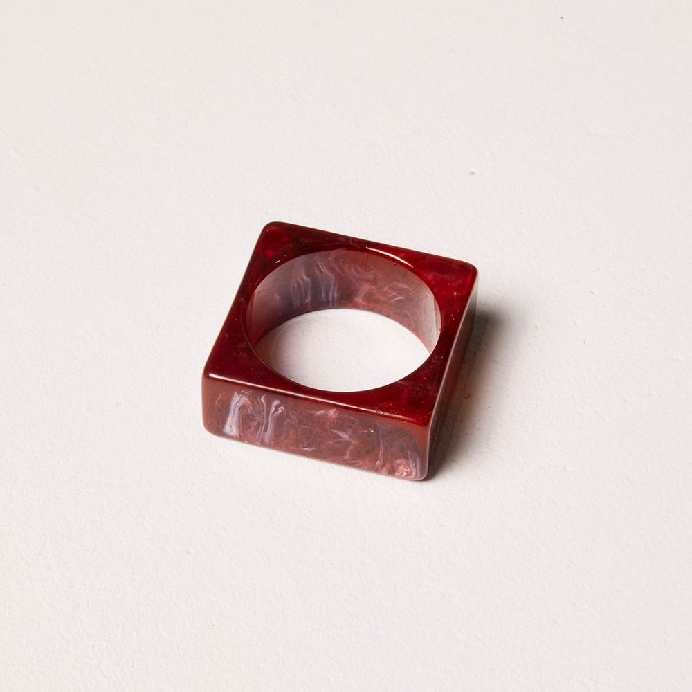 We Are Emte - The Square Resin Bangle in Merlot