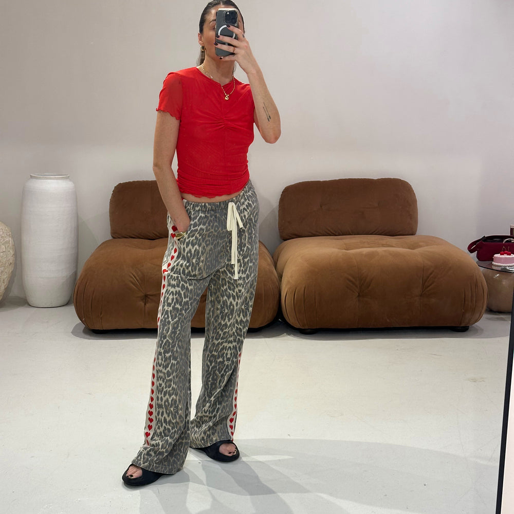 By Frankie - Leopard Heart Racer Pants