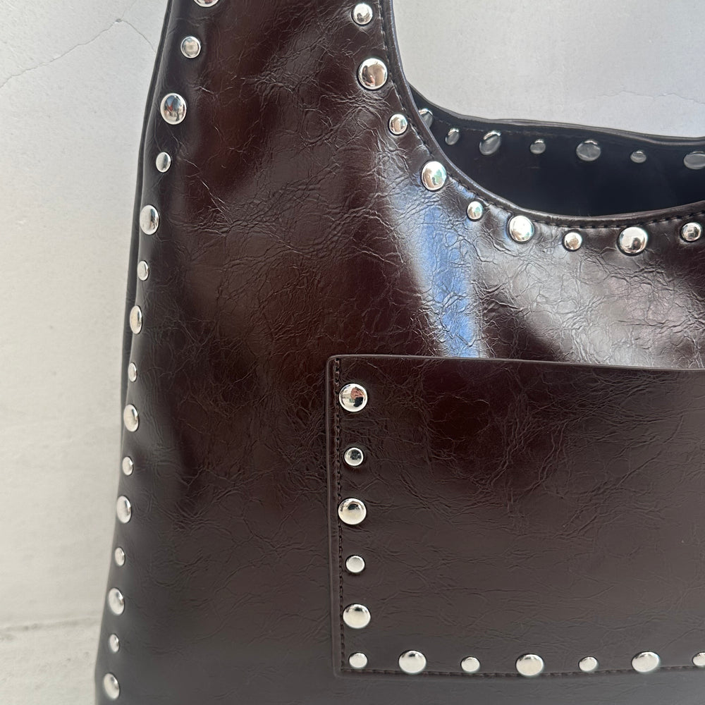 We Are Emte - April Studded Bag in Espresso