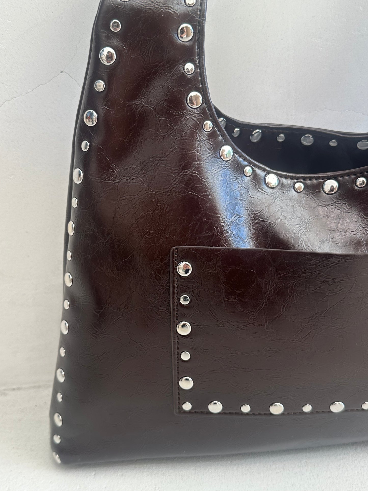 We Are Emte - April Studded Bag in Espresso