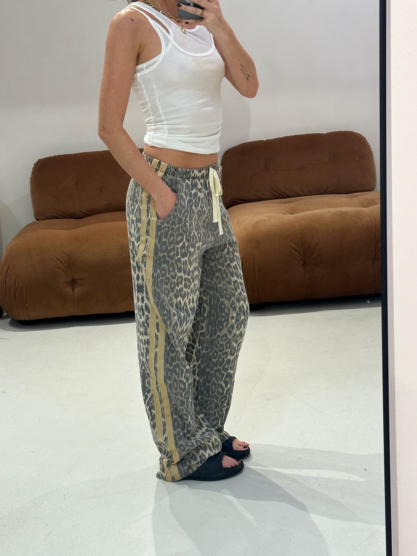 By Frankie - Light Leopard Racer Pants