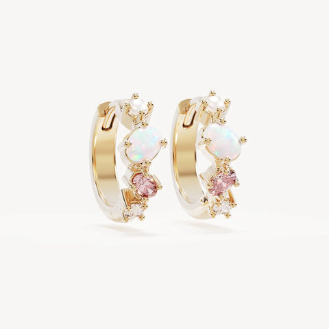 By Charlotte - Cosmic Bloom Hoops in Gold