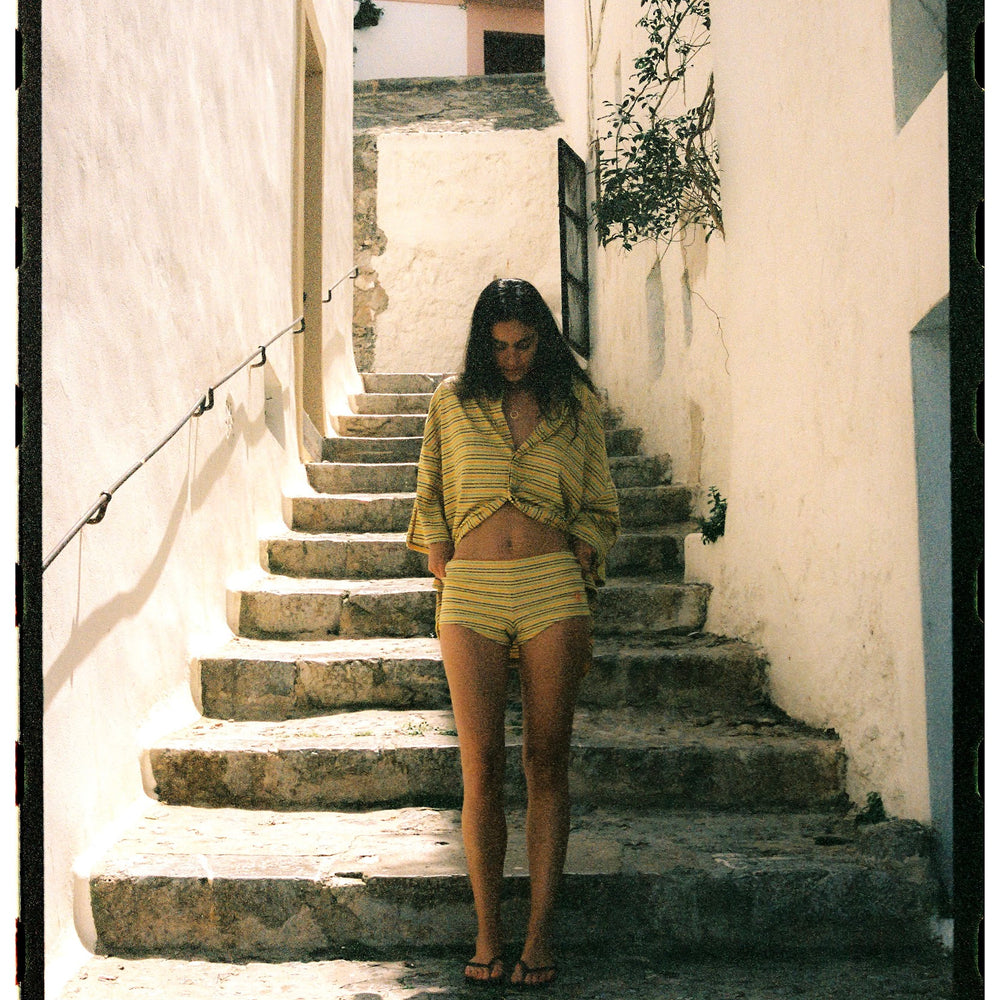 Ciao Ciao Vacation - Lemon Striper Hot Pant