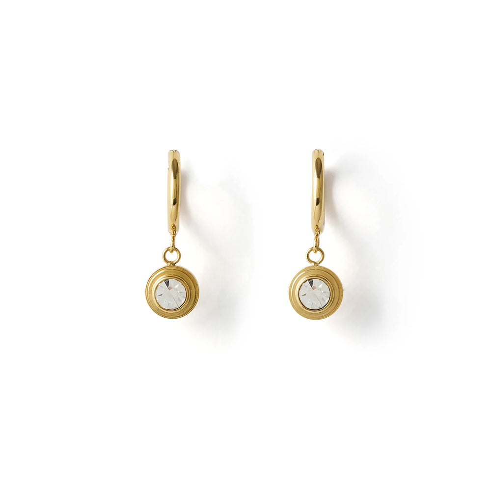 Arms of Eve - Asher Stone Hoop Earrings in Gold