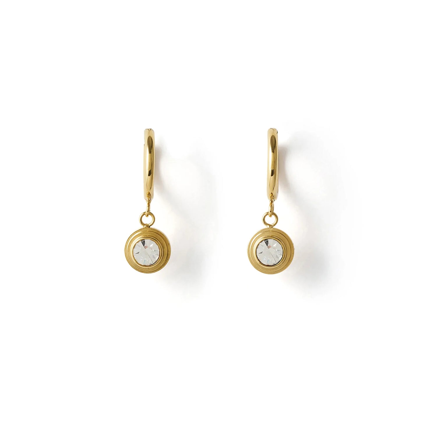 Arms of Eve - Asher Stone Hoop Earrings in Gold