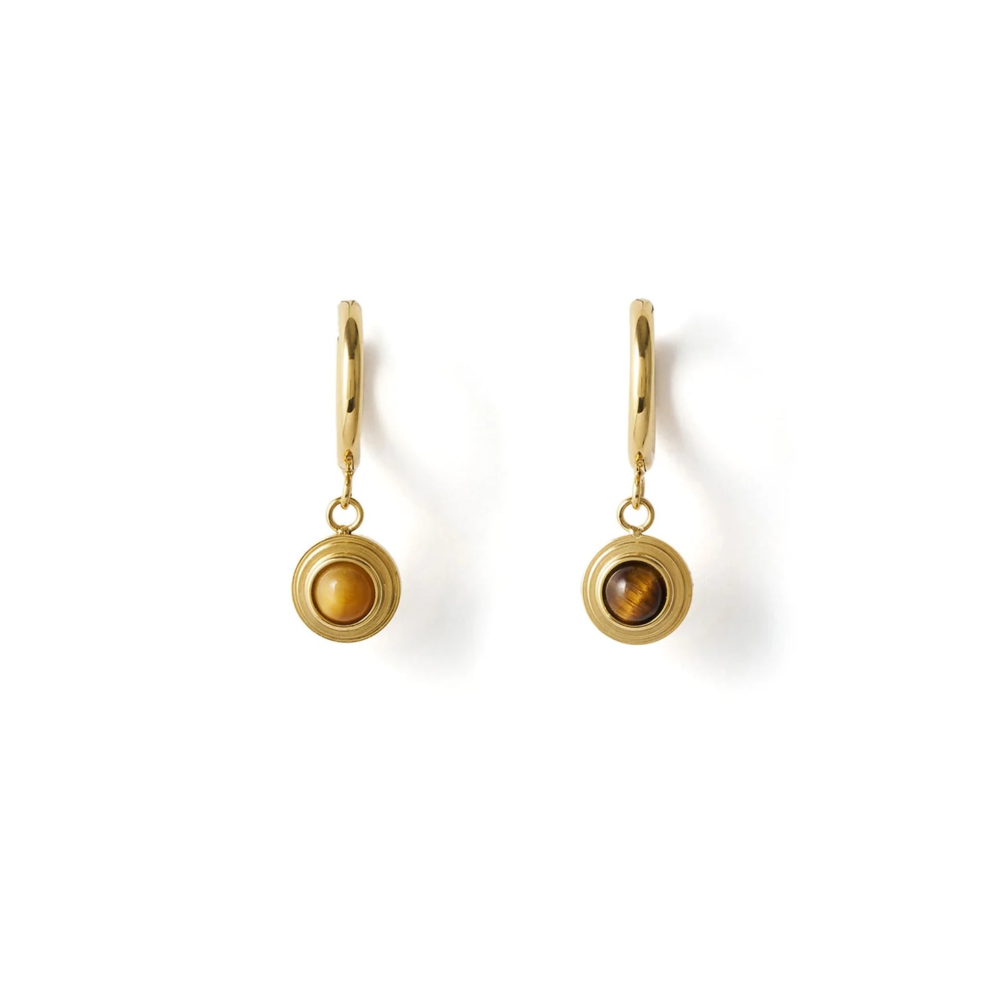 Arms of Eve - Asher Tiger Eye Hoop Earrings in Gold
