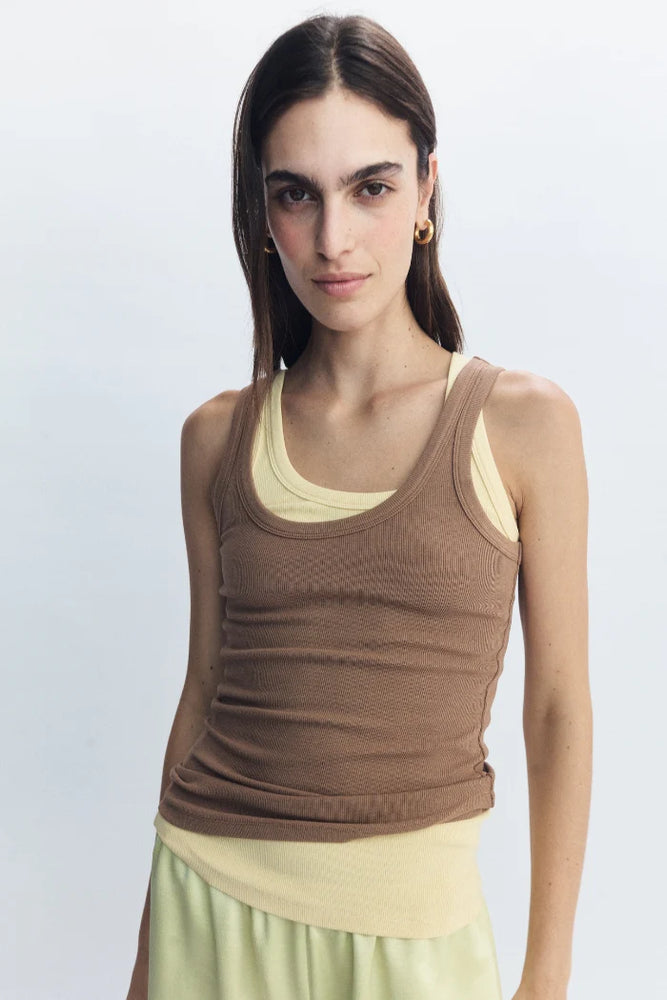 
                      
                        Blanca - Antonia Tank in Coffee
                      
                    