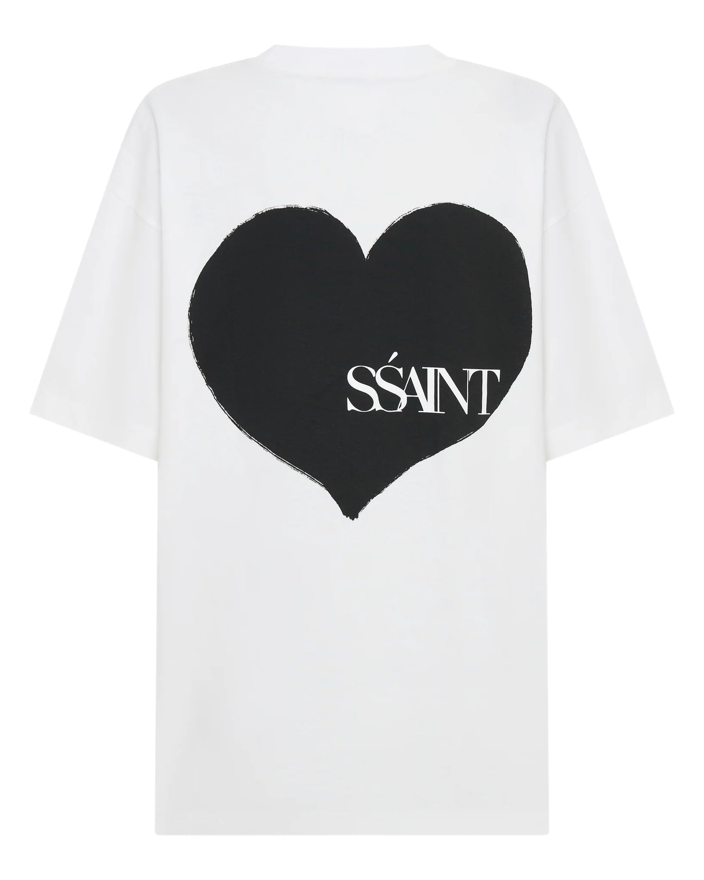 SSAINT - Heart Tee in White/ Black Heart